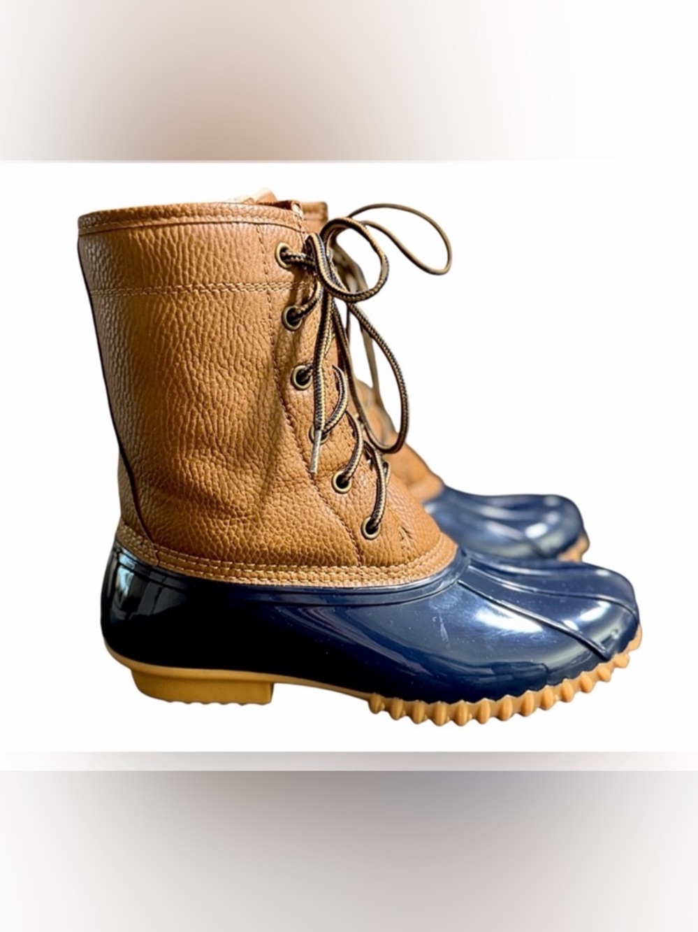 Sporto Ariel Navy Blue Duck Boots Waterproof Rain Snow Size 8M